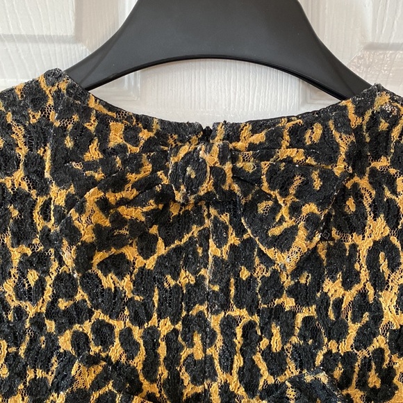 RODARTE x Target Leopard Print Black Lace Mini Dress Bows - Picture 3 of 15